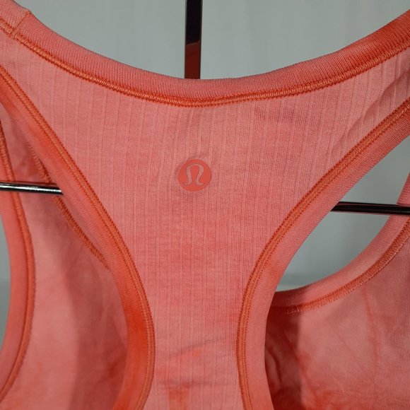 Lululemon Pink Marbled Ebb to Street Cropped Racerback Tank Top Size 10 - Picture 4 of 4